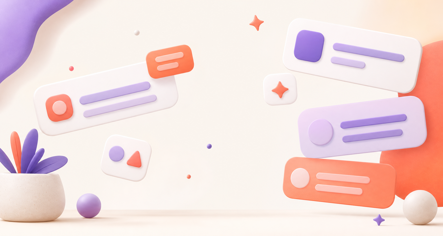 Floating colorful name cards for NymFox